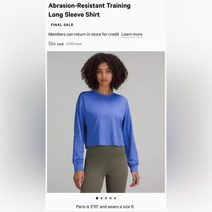 abrasion Dash resistant training long sleeve lululemon